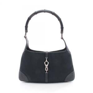 Gucci Bamboo Jackie Shoulder Bag/Handbag, Canvas and Leather, Women's, Black,...